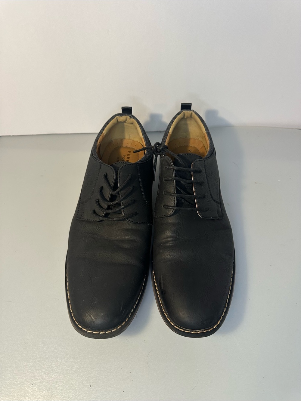 Perry Ellis Black Men's Slip-On Inspired Lace-Up Dress Loafers